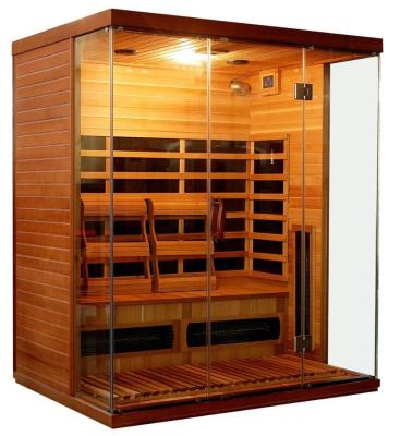 China Computer Control Panel HEALTHLAND DELUX CARBON HEATER 3PERSON CEDAR INFRARED SAUNA for sale