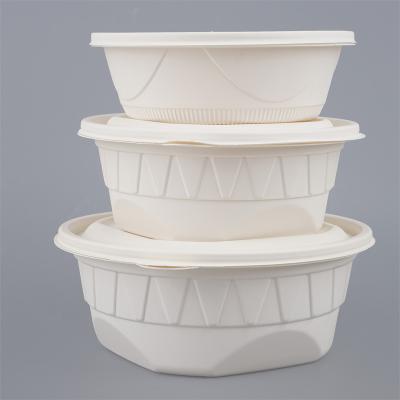 China Compostable Biodegradable Within 180 Day 500ml Microwave Biodegradable Disposable Plastic Cornstarch Salad Bowl With Lid for sale