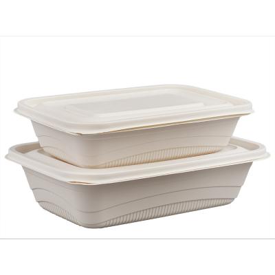 China Eco-Friendly Disposable Biodegradable Eco-Friendly Disposable Food Bowl Take Out To Go Cornstarch Food Container With Lids For Food for sale