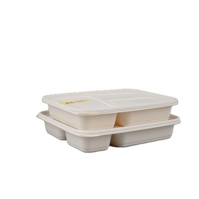 China Biodegradable Compostable Within 180 Days OEM Disposable Hot Clamshell Box Lunch Box Cornstarch Biodegradable Food Container for sale