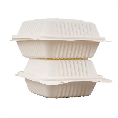 China Compostable Biodegradable Within 180 Days Custom Biodegradable Bagasse Cake Donut Sugar Cane Food Container Sugar Cane Hamburger Packaging Eco Friendly Box for sale