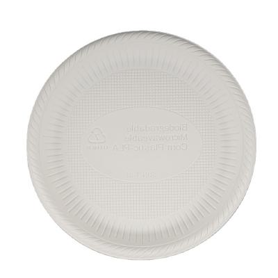 China Disposable Cornstarch 9 10 Compartment 15%off 3 Disposable 100% Biodegradable Cornstarch Round Dish Plate Plato Set With Cutlery for sale