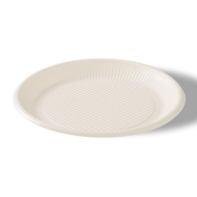 China 10 Inch Biodegradable Disposable Cornstarch Cornstarch Plastic Round Dishes For Fast Food And Takeout Serving 6 7 8 9 CPLA for sale