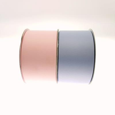 China Hot sale 63mm solid color polyester grosgrain ribbon poly grosgrain ribbon for floral for sale