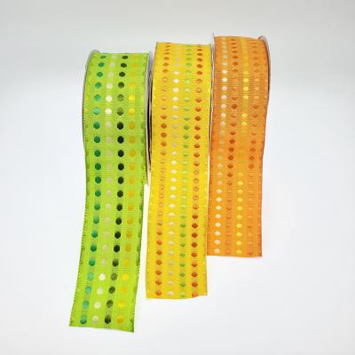 China High Tenacity Color Garment Promotional Custom Gift Wrap Decorative Pokka Dot Jacquard Woven Ribbon for sale