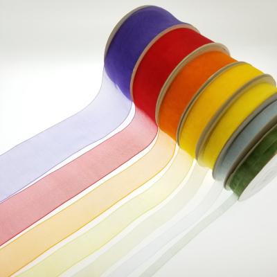 China 2021 New 100% Sheer NYLON Ribbon Without Edges No Sufficient Edges Organza Ribbon 100% Sheer Nylon Ribbon Organza Ribbon for sale