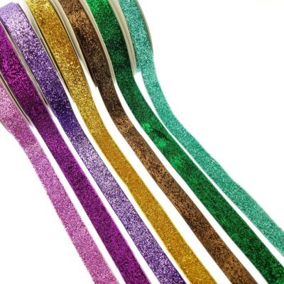 China Velvet Glitter Metallic Luxury Metallic Ribbons For Packaging for sale