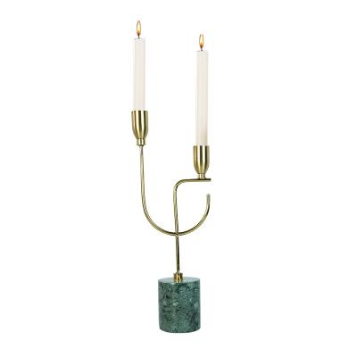 China Direct White Marble Gold Metal Candle Decoration Factory Container Green Marble Candle Holder Jar Eco-friendly for sale