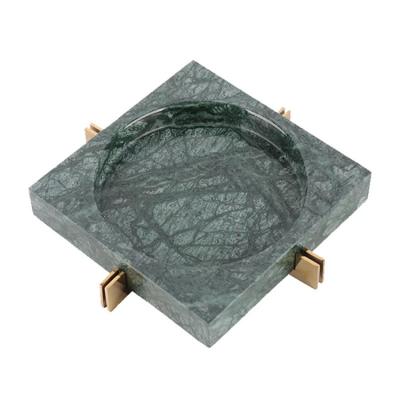 China Custom creative cigar ashtray modern simple marble ashtray metal stainless steel household cigarette ashtray for sale