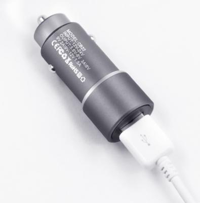 China High Speed ​​Type C Usb Car 20w Aluminum Alloy Material Fast Charger Gray Usb Car Charger for sale