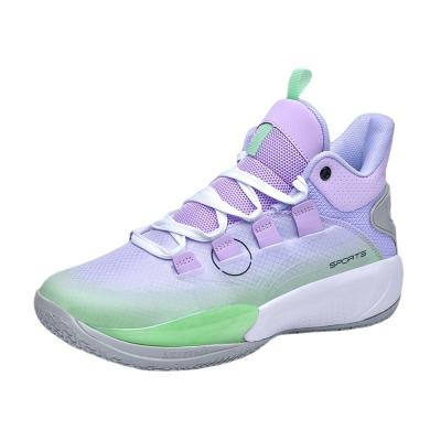 China New Basketball Shoes Mandarin Duck Sports Sweat-absorbent Air Cushion Shoes Men's High Top Shoes for sale