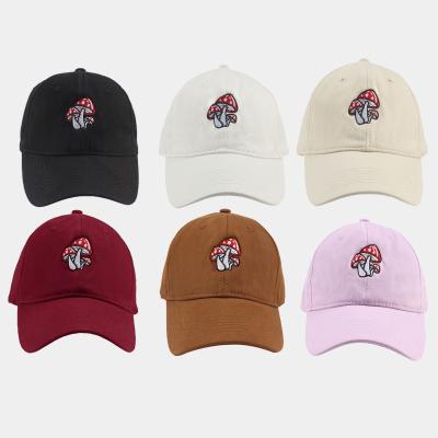 China New Fashion JOINT Three Mushroom Baseball Cap Cute Embroidery Curved Brim Peaked Hat Student Couple Outdoor Sun Hat for sale