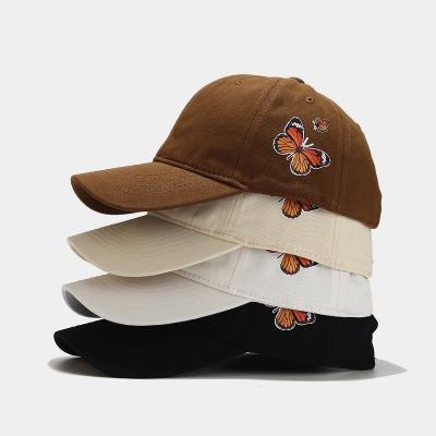 China 2022 NEW outdoor street fashion butterfly pattern large perimeter head curved baseball cap peaked hat for sale