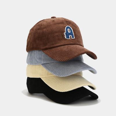 China JOINT Korean Style INS Hat All-match A Letter Baseball Cap Female Korean Style Leisure Corduroy Peaked Hat Men's Sun Hat Sun Protection for sale