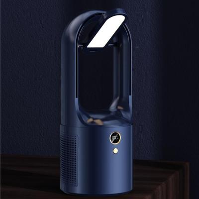 China Power display. USB Night Light Charging Small Fan Portable Camping Rechargeable Air Cooler Table Fan Light Up Desktop Baby Bladeless Fan for sale