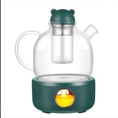 China PORTABLE Glass Thermostat Borosilicate Teapot Warmer Novelty Kettle Candlelight Electric Teapot Heater for sale