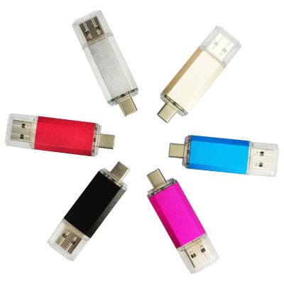 China Best Gifts Plastic Otg Drive Custom Logo OTG Flashdrive 16gb 32gb 64gb Metal+ Otg Drive Usb 2.0 / Usb 3.0 Flash Drive for sale