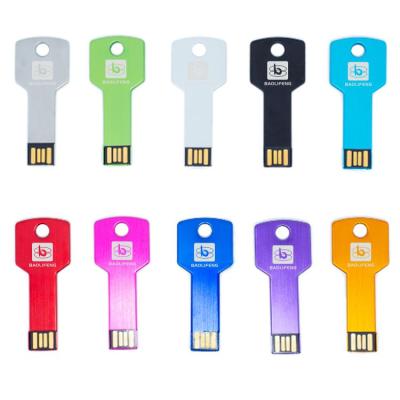 China Custom Metal Key Shaped U Disk USB Flash Drive Pendrive 8GB 16GB 32GB Flash Pen Drive 64GB 128GB USB Flash Drive for sale