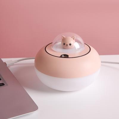 China 2021 New Cute Mini Portable 300ml Mist Diffuser Humidifier With Rainbow Color Led Night Light Design for sale