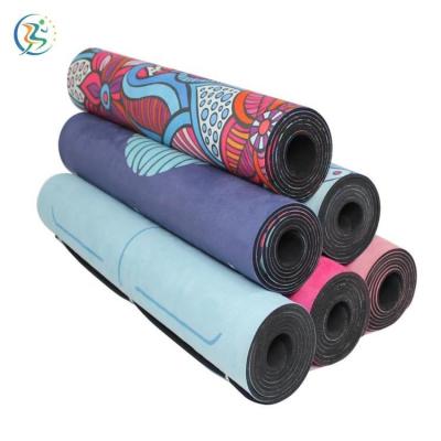 China Trending Products 2021 PU Eco Wave Rubber Color Rubber Stamping Natural Rubber Non Slip 2021 Trending Products PU Yoga Mats With Alignment for sale