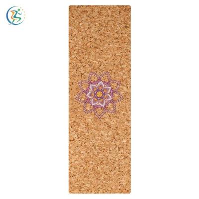 China Rubber+cork Natural Anti Slip Logo Custom Cork And Eco Friendly Rubber Cork Yoga Mat for sale