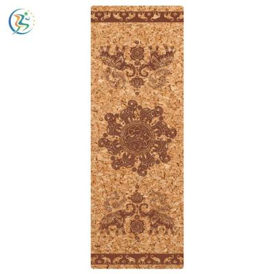 China Eco-friendly Rubber+cork 5mm custome logo travel design cork yoga mat cork yoga mat for sale