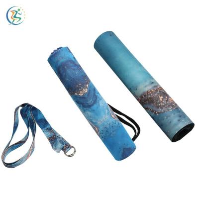 China Custom logo Rubber+suede 5mm outdoor gym suede high quality eco printed yoga mat pink suede for sale