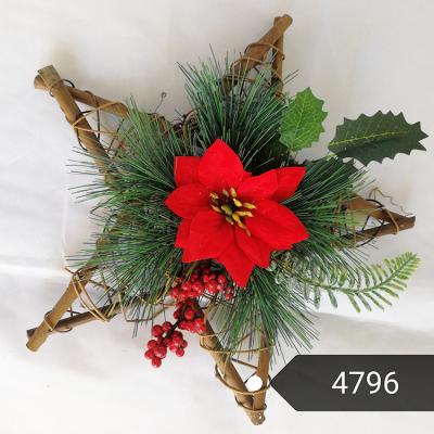 China Fashional Hot Sale Christmas Wreath With Red Flower Christmas Door Decoration for sale