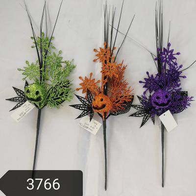 China Fashional 2021 New Design Animated Spider Halloween Decor Picks Ornament Pumpkin Halloween Outdoor Floral Decorations for sale