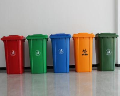 China Viable commercial outdoor corner customization logo printing dust bin plastic color coded trash can for sale