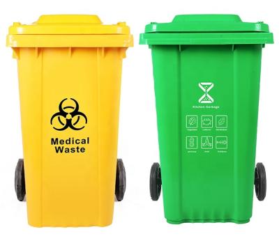 China Sustainable HDPE Plastic Waste Bin With Wheels for sale