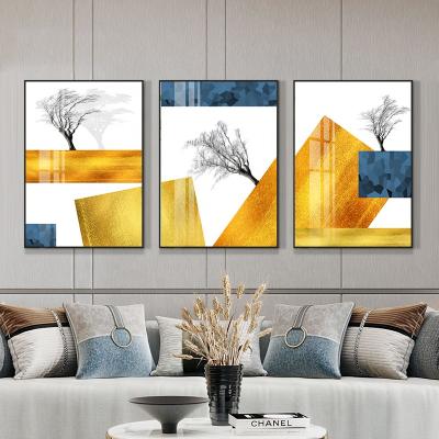 China New Modern Nordic Classic/Postmodern Aluminum Oil Frame Triptych Style Canvas Painting AF2109024-1 HY Abstract Wall Art Decoration for sale