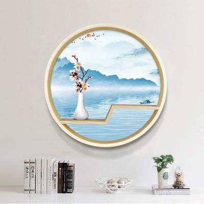 China WY2109013-Z HY simple modern creative painting wall art decoration solid wood frame for home office hotel for sale