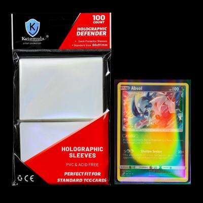 China Fashion Bl0011 new! ! IN THE RUNNING 600COUNTS Hologram Trading Card Sleeves Fit For Pokemon/MTG Card, Holographic Rainbow Card Sleeves for sale