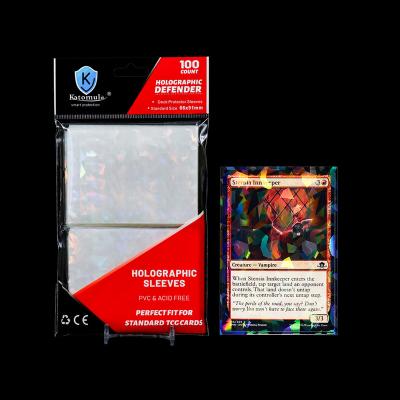 China Fashion Bl0010 new! ! 66x91mm Diamond Hologram Card Sleeve for MTG Card, Custom Holographic Pokemon Card Sleeves for sale