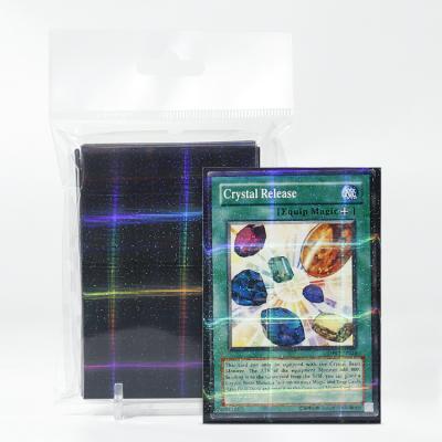 China BL00104 Fashion Premium Holographic Prismatic Trading Card Sleeves, Matte Textured Yugioh Cards Sleeves White Custom for sale