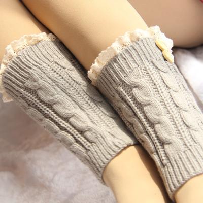 China Newest Spandex/Polyester/Cotton Fashion Vintage RetroPop Knitted Twist Boot Cover Lace Knitting Gaiters for sale