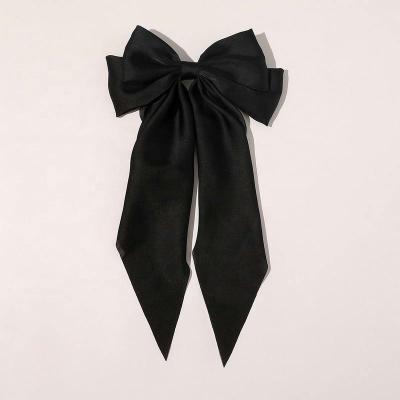 China Handmade Big Bowknot Daily Hair Band Hair Accessories Women Silk Tassel Drop Cuts Minimalist Bow Hair Ribbon Bandeau Band for sale