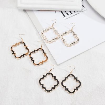 China TRENDY Moroccan quatrefoil drop earrings for women fashion jewelry for sale