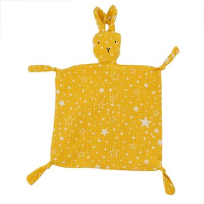 China Beautiful Blanket Organic Muslin Bunny Security Blanket PORTABLE Organic Muslin Cotton Blanket for sale