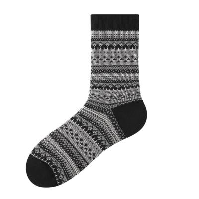 China No Knitting Cotton Yarn Autumn Winter Fashion Plaid Double Floating Inner Socks 2021 New Socks Long Bangs Female Thigh High Socks for sale