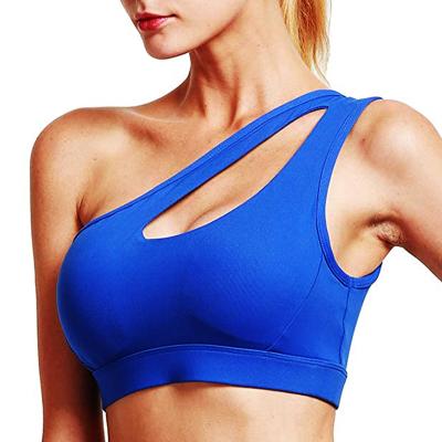 China Push Up Shoulder Sports Bra Women Fitness Yoga Bras Sexy Solid Gym Padded Sport One Tops Lift Up Running Sports Vest Bras for sale