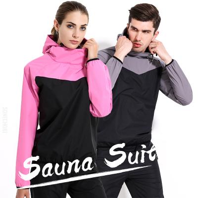 China Waterproof/Windproof/Sweat Sweater Windproof Sportswear Hoodies Set Men's Women's Gym Sauna Suit Fitness Running Weight Loss Sweating Sports Suit for sale