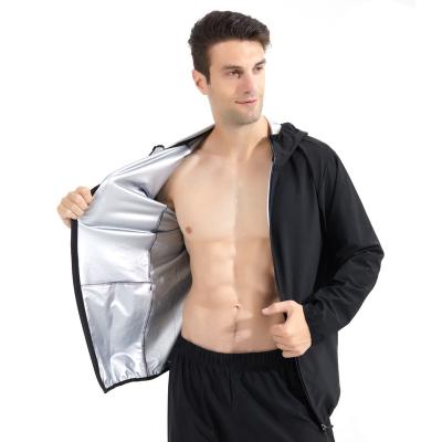 China Sauna Sweat Suit Jacket Wholesale Speed ​​Up Sweat Running Warm Jacket Sauna Weight Loss Fitness Silver Sauna Suits for sale