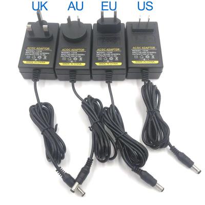 China LANDSCAPE Power Adapter DC12V 1A 2A 3A 12W 24W 36W For Led Strip US EU AU UK Plug Match Flexible SMD Rope Light Transformer for sale