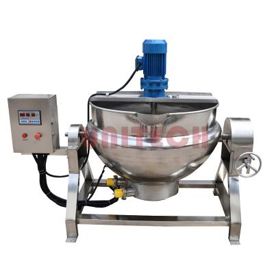 China Easy Operation Gas Heating Tomato Sauce Cooking Mixer Machine / Sugar Caramel Sauce Jacket Kettle Hot With Mixer for sale