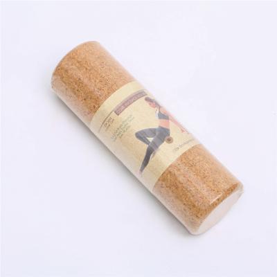 China Customized Travel Fitness Logo Muscle Massage Foam Roller High Density Natural Material Cork for sale