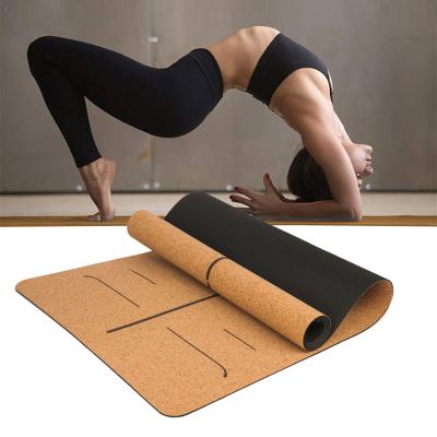 China Nature Cork Logo Cork Yoga Mat 5mm Natural Cork Yoga Mat 100% Eco Friendly Yoga Mat Organic Rubber Custom Mats for sale