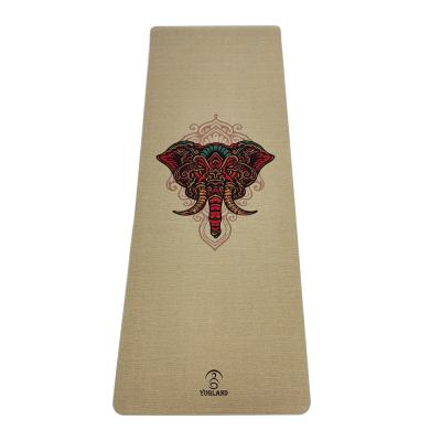 China 100% Hemp Yoga Mat Natural Rubber Jute Yoga Mat Durable Non-Toxic Eco-Friendly Mat for sale