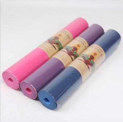 China Top-Handle In Wet & Dry Mat Wholesale Tpe Yoga Tape Mat Yoga Mat Desgin Double Layer Tape Yoga Mat for sale